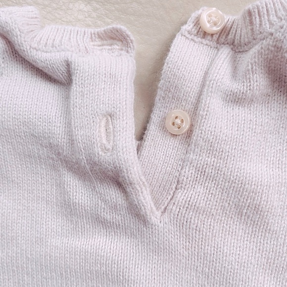 💥3/$20💥3-6M Gap Soft Sweater Dress, Long-Sleeve, Cream Red Gold Blue Stripes - Picture 8 of 10